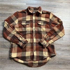 Pacific Outfitters Long Sleeve Flannel Mens Sz Med Brown/Orange/Beige